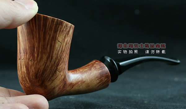 淘金周石楠木手工烟斗|火焰纹斗112-9