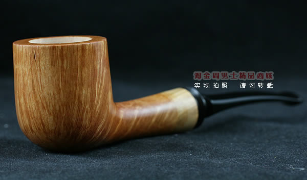 淘金周石楠木手工烟斗|火焰纹斗113-1