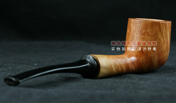 淘金周石楠木手工烟斗|火焰纹斗113-3