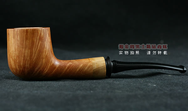 淘金周石楠木手工烟斗|火焰纹斗113-4