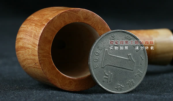 淘金周石楠木手工烟斗|火焰纹斗113-6