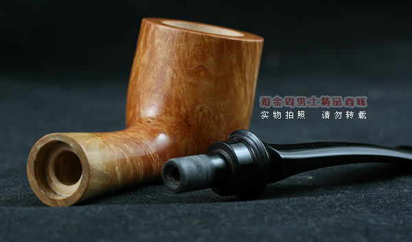 淘金周石楠木手工烟斗|火焰纹斗113-7