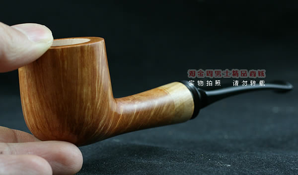 淘金周石楠木手工烟斗|火焰纹斗113-9