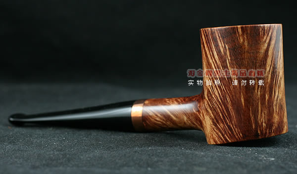 淘金周石楠木手工烟斗|火焰纹锤子斗114-2