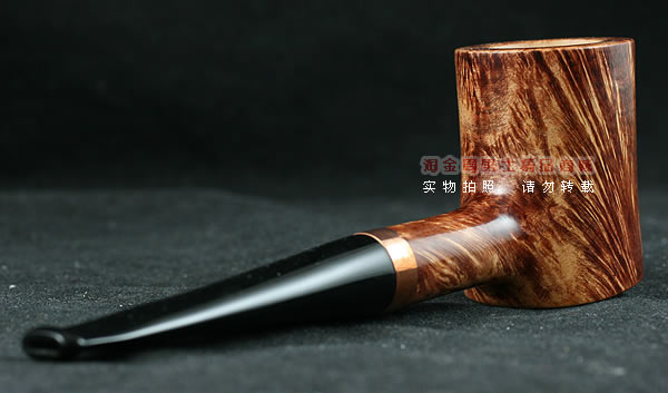 淘金周石楠木手工烟斗|火焰纹锤子斗114-3