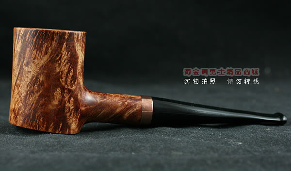 淘金周石楠木手工烟斗|火焰纹锤子斗114-4