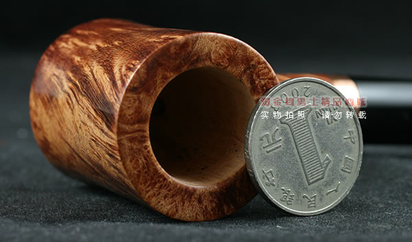 淘金周石楠木手工烟斗|火焰纹锤子斗114-6