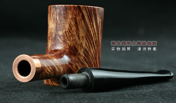 淘金周石楠木手工烟斗|火焰纹锤子斗114-7