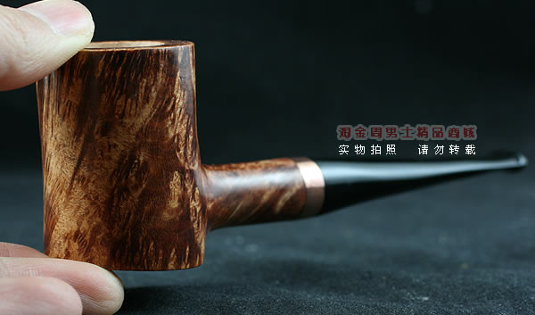 淘金周石楠木手工烟斗|火焰纹锤子斗114-8