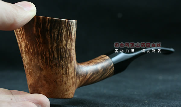 淘金周石楠木手工烟斗|火焰纹锤子斗115-9
