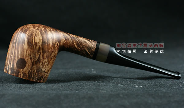 淘金周石楠木手工烟斗|特价火焰纹斗116-5