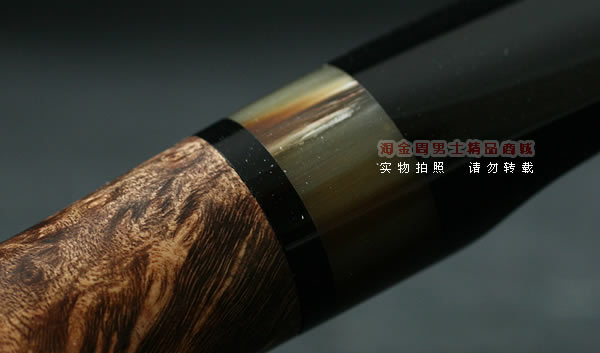 淘金周石楠木手工烟斗|特价火焰纹斗116-9