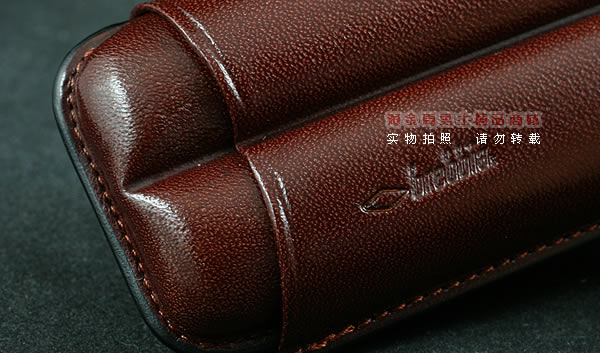 进口烟具◇意大利芭比Brebbia真皮雪 茄保湿皮套◇2支装190H深棕-4