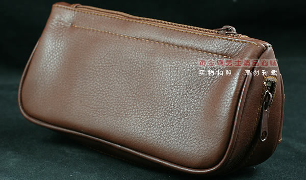 进口烟具 原装正品意大利lubinski真皮2斗烟斗皮包 I703咖啡色-1