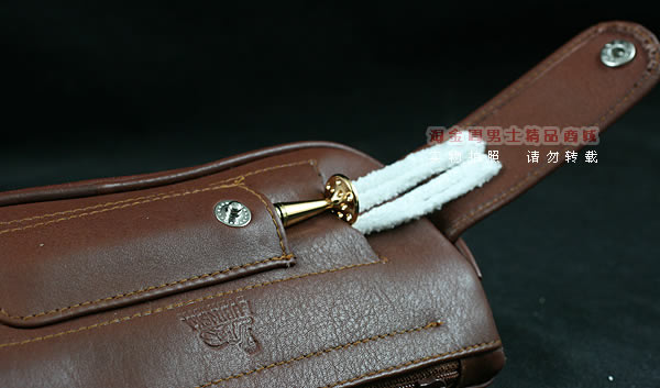 进口烟具 原装正品意大利lubinski真皮2斗烟斗皮包 I703咖啡色-4