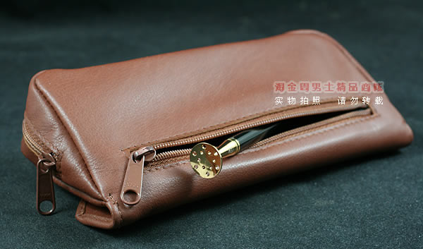 进口烟具 原装正品意大利lubinski真皮单斗烟斗皮包 I709棕色-6