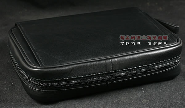 进口烟具 原装正品意大利lubinski真皮4斗烟斗皮包 I764黑色-1