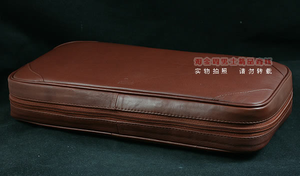 进口烟具 原装正品意大利lubinski真皮8斗烟斗皮包 I770棕色-1