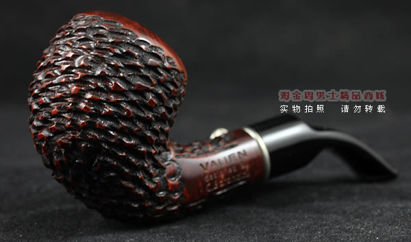 原装进口 正品德国华云VAUEN石楠木银圈烟斗 特惠6件套装刻花弯斗-1