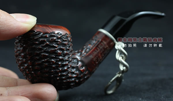 原装进口 正品德国华云VAUEN石楠木银圈烟斗 特惠6件套装刻花弯斗-8