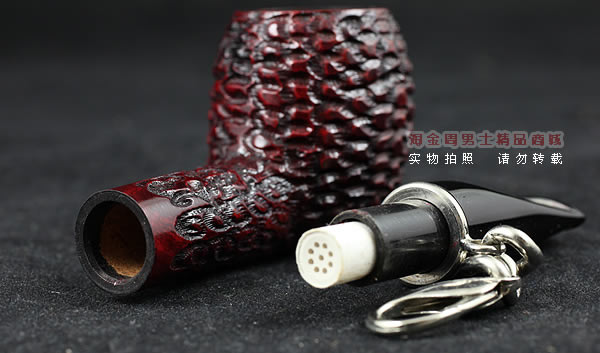 原装进口 正品德国华云VAUEN石楠木银圈烟斗 特惠6件套装刻花直斗B-7