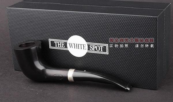 英国Dunhill登喜路 进口石楠木手工烟斗 银圈黑色礼服DRESS 2421-11