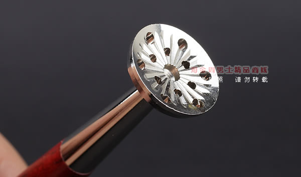 8deco鱼雷凹勺镂花烟斗通针压棒 碾磨式 花梨木-2