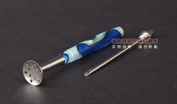 8deco烟斗烟刀压棒工具 鱼雷好运棒 蓝彩-1