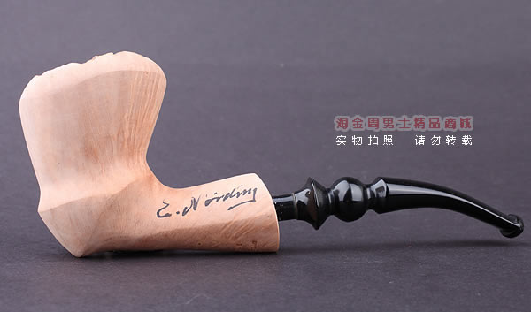 丹麦Erik Nording石楠木手工签名烟斗 SIGNATURE SMOOTH 原木15-4