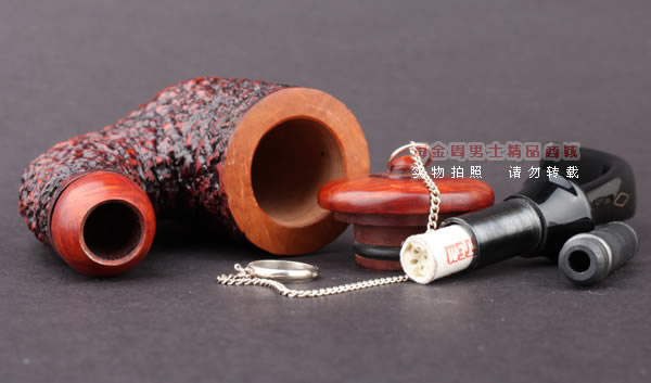 进口烟具 正品意大利brebbia芭比石楠木烟斗 六件套装带盖粗面斗-7