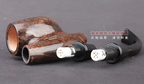 原装进口 正品意大利brebbia芭比石楠木烟斗 双滤芯棕色斗-5