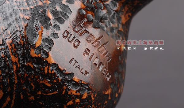 原装进口 正品意大利brebbia芭比石楠木烟斗 双滤芯粗面斗-6