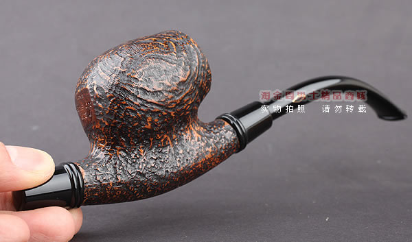 原装进口 正品意大利brebbia芭比石楠木烟斗 双滤芯粗面斗-7