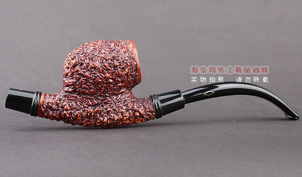 原装进口 正品意大利brebbia芭比石楠木烟斗 双滤芯乡村喷砂斗-3