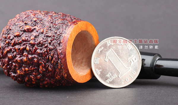 原装进口 正品意大利brebbia芭比石楠木烟斗 双滤芯乡村喷砂斗-4