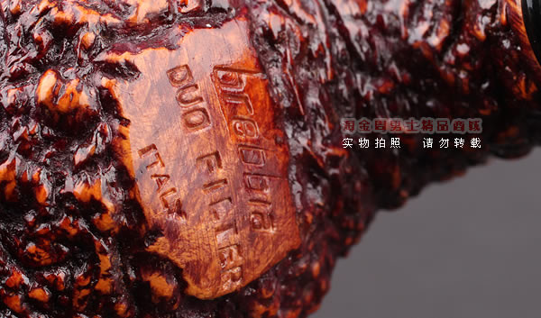 原装进口 正品意大利brebbia芭比石楠木烟斗 双滤芯乡村喷砂斗-6