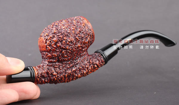 原装进口 正品意大利brebbia芭比石楠木烟斗 双滤芯乡村喷砂斗-7