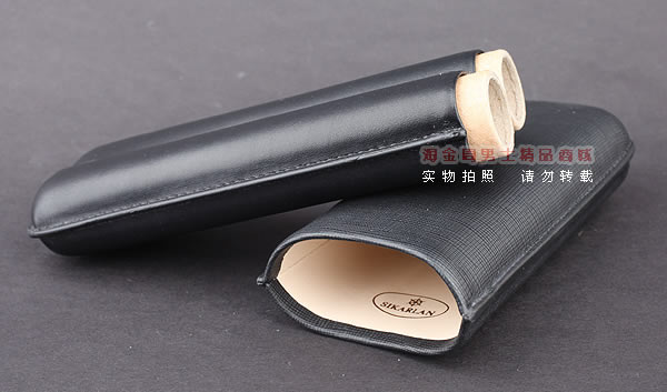 正品烟具 香港sikarlan西格朗雪 茄保湿皮套 2支装sk4002A-1