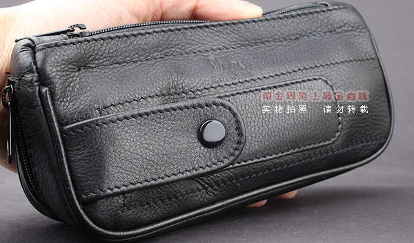 进口烟具 原装正品意大利lubinski真皮2斗烟斗皮包 I703 黑色-8