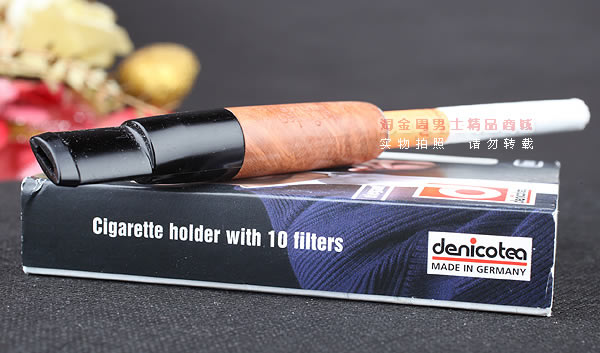进口烟具 正品德国denicotea石楠木烟嘴 送9MM晶石滤芯10支 20243-5