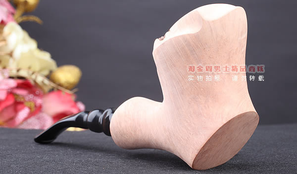 丹麦Erik Nording石楠木手工签名烟斗 STANDING 原木桌斗21-2