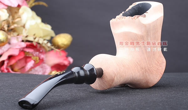 丹麦Erik Nording石楠木手工签名烟斗 STANDING 原木桌斗21-3