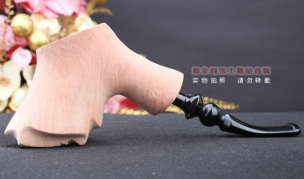 丹麦Erik Nording石楠木手工签名烟斗 STANDING 原木桌斗21-5