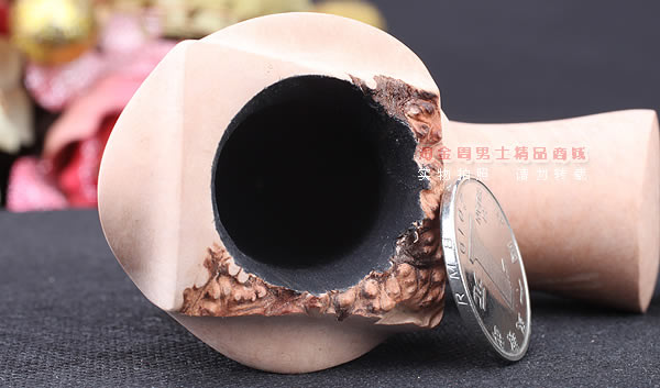 丹麦Erik Nording石楠木手工签名烟斗 STANDING 原木桌斗21-6