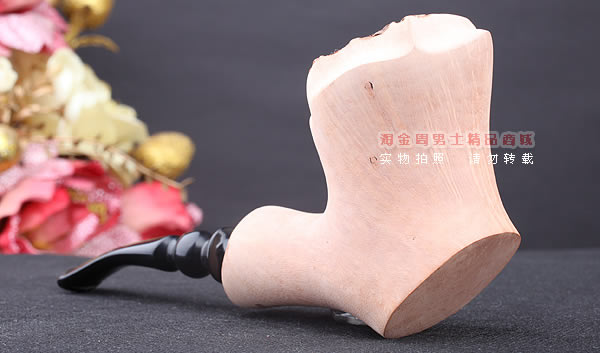 丹麦Erik Nording石楠木手工签名烟斗 STANDING 原木桌斗22-2