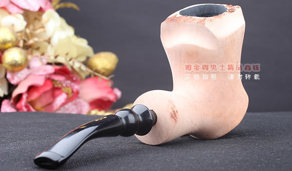 丹麦Erik Nording石楠木手工签名烟斗 STANDING 原木桌斗22-3