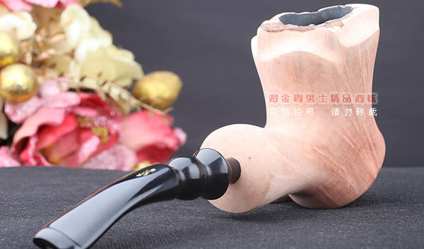 丹麦Erik Nording石楠木手工签名烟斗 STANDING 原木桌斗23-3