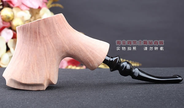 丹麦Erik Nording石楠木手工签名烟斗 STANDING 原木桌斗23-5