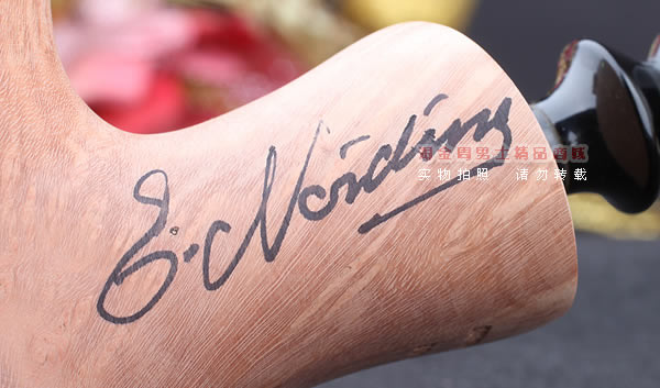 丹麦Erik Nording石楠木手工签名烟斗 STANDING 原木桌斗23-8