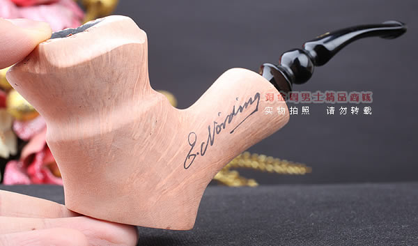丹麦Erik Nording石楠木手工签名烟斗 STANDING 原木桌斗24-10